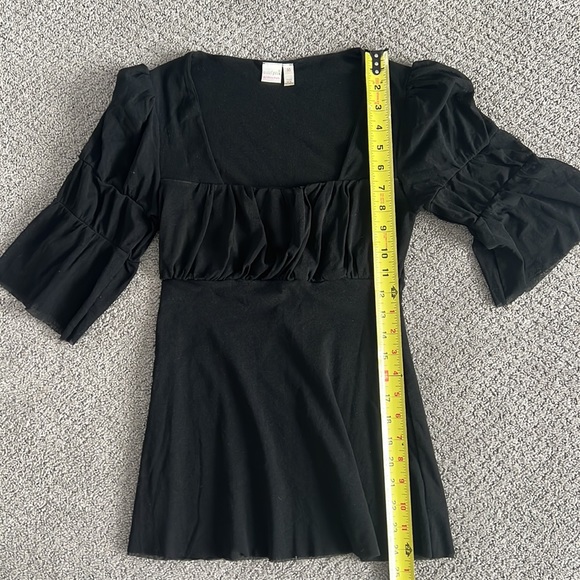 Sweet Pea - Black Sheer Mesh Blouse - Picture 4 of 8